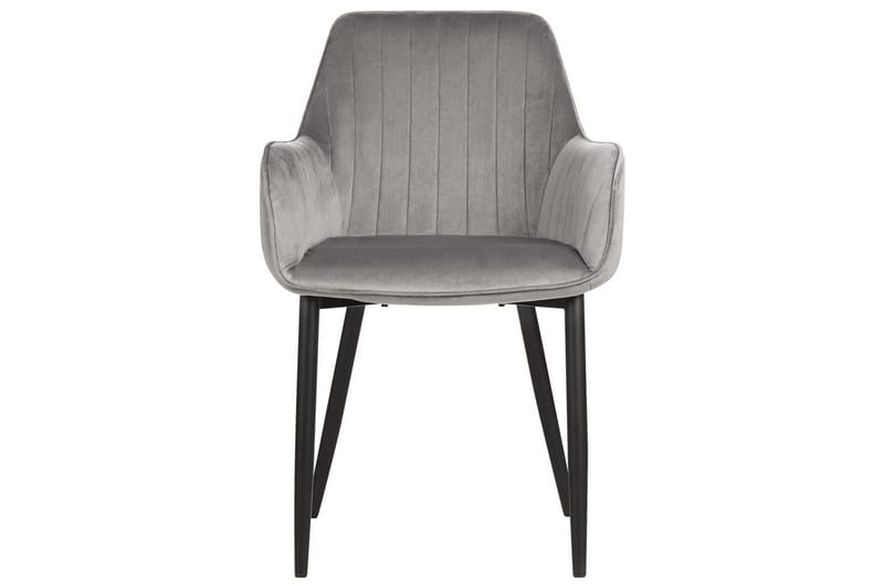 Set med 2 matstolar Wellston - Grå, svart - Möbler - Stolar & fåtöljer - Matstol & köksstol