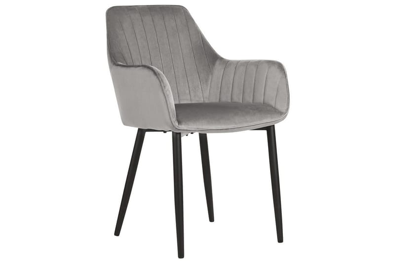Set med 2 matstolar Wellston - Grå, svart - Möbler - Stolar & fåtöljer - Matstol & köksstol