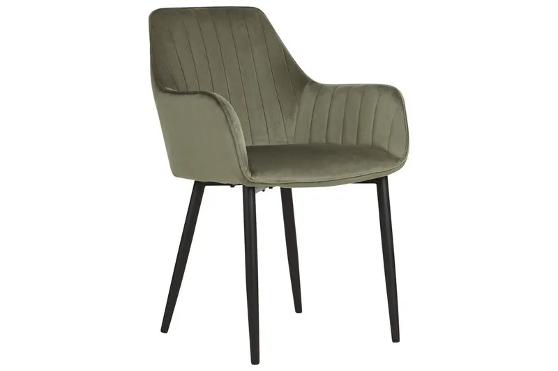 Set med 2 matstolar Wellston - Grön, Svart - Möbler - Stolar & fåtöljer - Matstol & köksstol