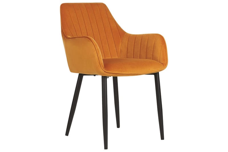 Set med 2 matstolar Wellston - Orange, svart - Möbler - Stolar & fåtöljer - Matstol & köksstol