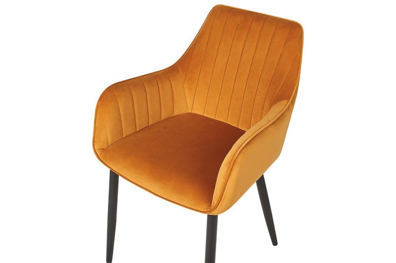 Set med 2 matstolar Wellston - Orange, svart - Möbler - Stolar & fåtöljer - Matstol & köksstol