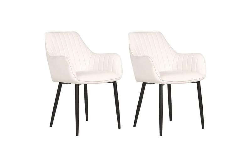 Set med 2 matstolar Wellston, Vit, Svart