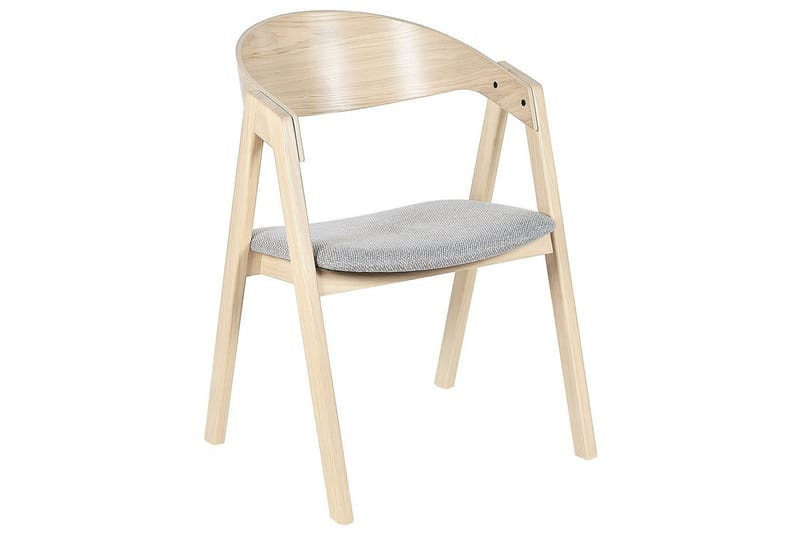 Set med 2 matstolar Yuba - Grå, ljust trä - Möbler - Stolar & fåtöljer - Matstol & köksstol