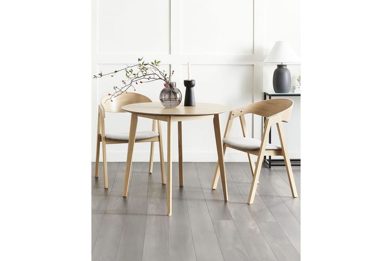 Set med 2 matstolar Yuba - Grå, ljust trä - Möbler - Stolar & fåtöljer - Matstol & köksstol