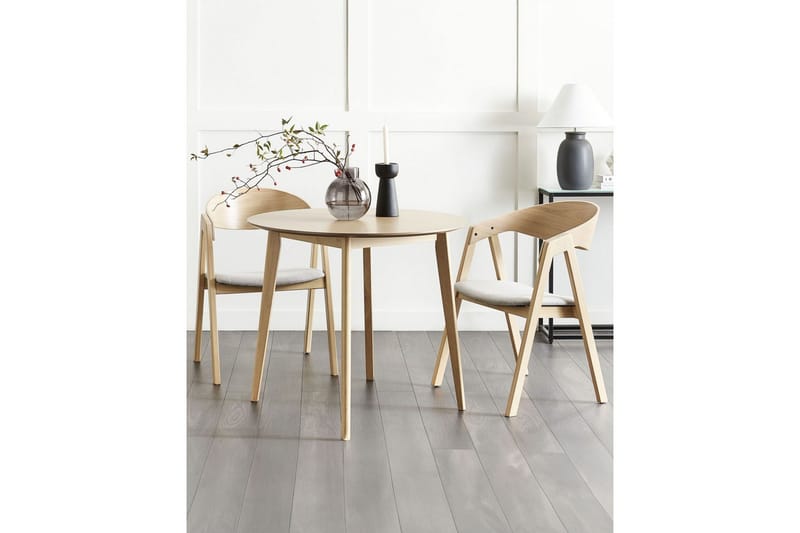 Set med 2 matstolar Yuba - Grå, ljust trä - Möbler - Stolar & fåtöljer - Matstol & köksstol