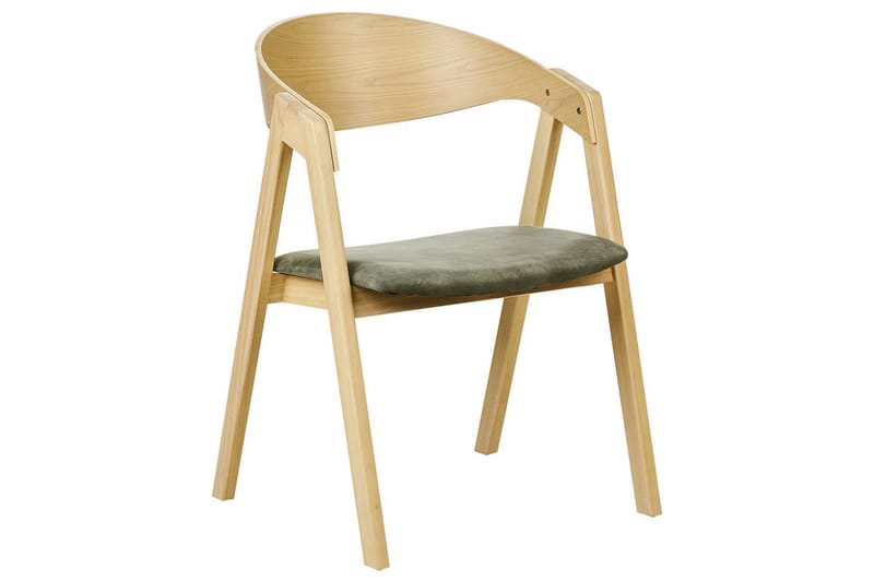 Set med 2 matstolar Yuba - Ljus trä, grön - Möbler - Stolar & fåtöljer - Matstol & köksstol