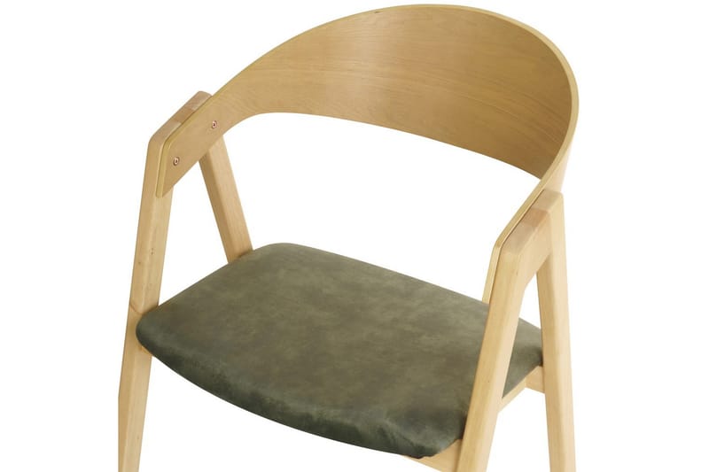 Set med 2 matstolar Yuba - Ljus trä, grön - Möbler - Stolar & fåtöljer - Matstol & köksstol