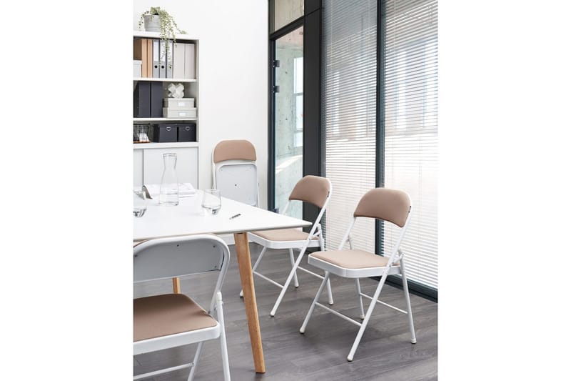 Set med 4 hopfällbara stolar Sparks - Beige, vit - Möbler - Stolar & fåtöljer - Klappstol & stapelbara stolar