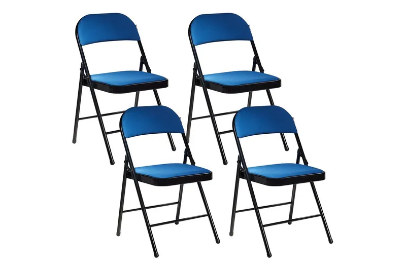 Set med 4 hopfällbara stolar Sparks, Blå, Svart