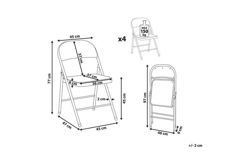Set med 4 hopfällbara stolar Sparks - Blå, Vit - Möbler - Stolar & fåtöljer - Klappstol & stapelbara stolar
