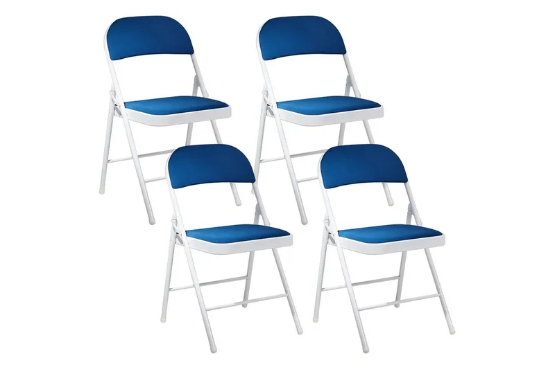 Set med 4 hopfällbara stolar Sparks - Blå, Vit - Möbler - Stolar & fåtöljer - Klappstol & stapelbara stolar