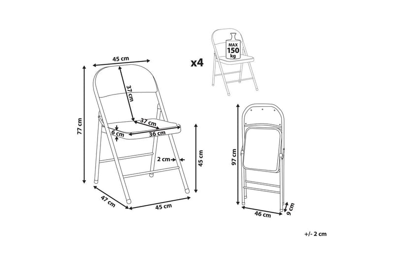 Set med 4 hopfällbara stolar Sparks - Grå, svart - Möbler - Stolar & fåtöljer - Klappstol & stapelbara stolar