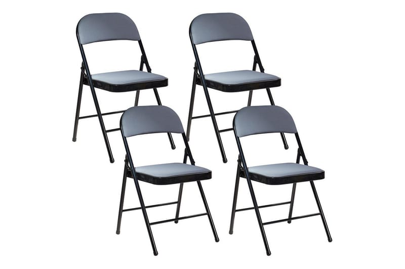 Set med 4 hopfällbara stolar Sparks, Grå, svart