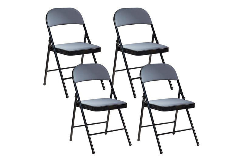 Set med 4 hopfällbara stolar Sparks, Grå, svart