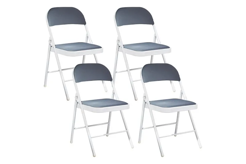 Set med 4 hopfällbara stolar Sparks - Grå, vit - Möbler - Stolar & fåtöljer - Klappstol & stapelbara stolar