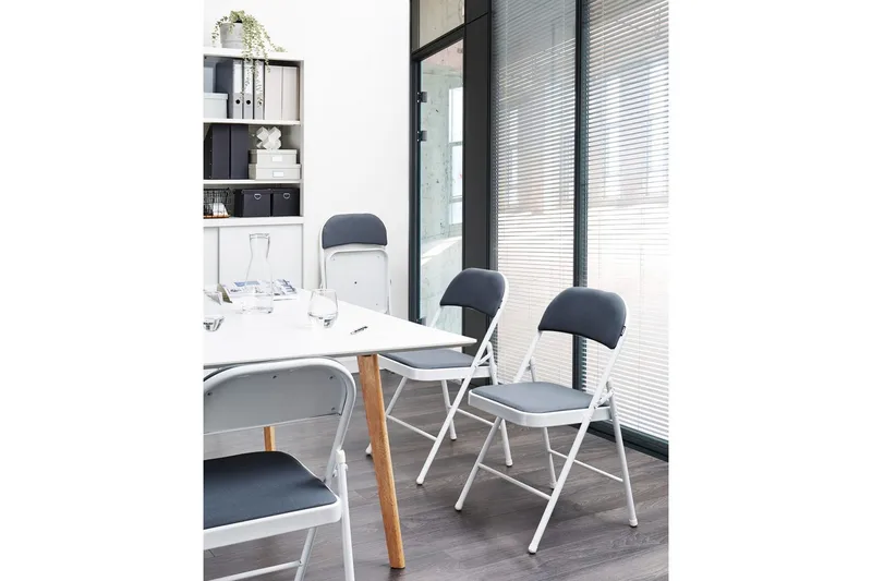 Set med 4 hopfällbara stolar Sparks - Grå, vit - Möbler - Stolar & fåtöljer - Klappstol & stapelbara stolar