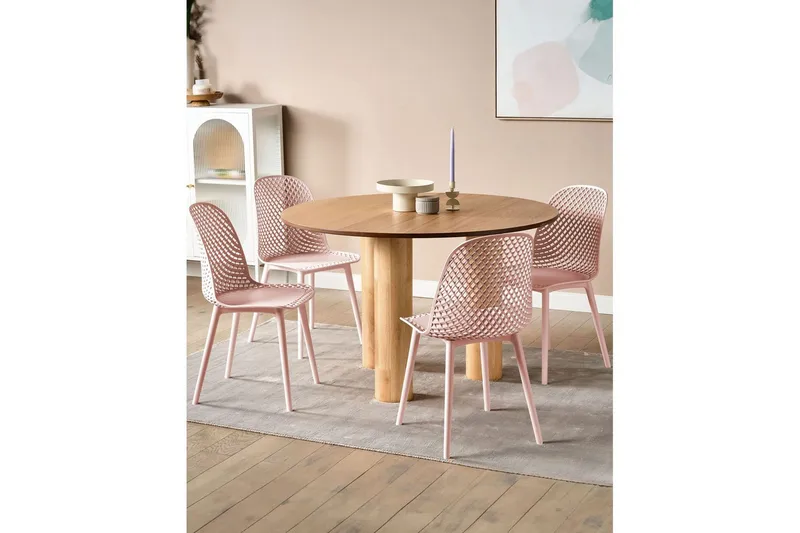 Set med 4 matstolar Emory - Rosa - Möbler - Stolar & fåtöljer - Matstol & köksstol