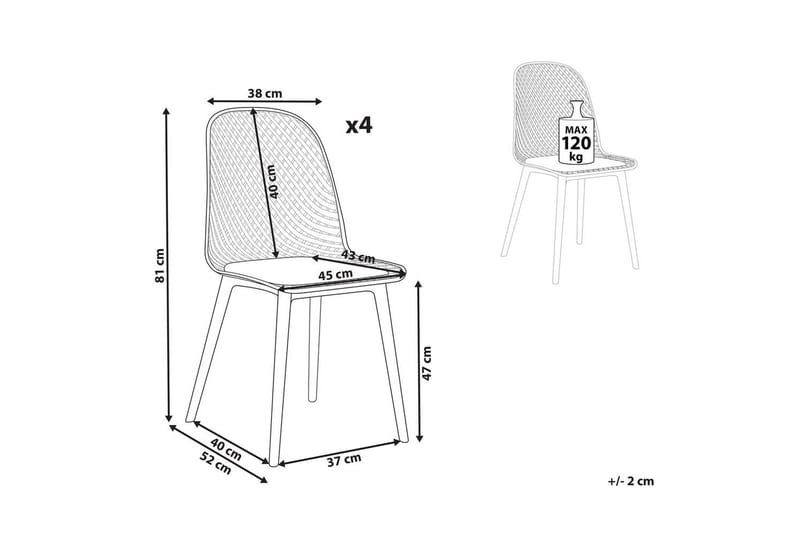 Set med 4 matstolar Emory - Vit - Möbler - Stolar & fåtöljer - Matstol & köksstol