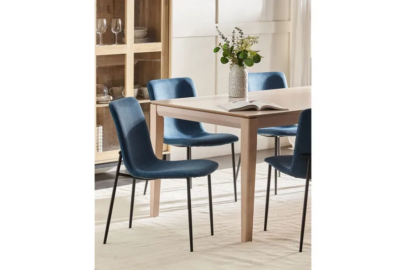 Set med 4 matstolar Glendive - Mörkblå, Svart - Möbler - Stolar & fåtöljer - Matstol & köksstol