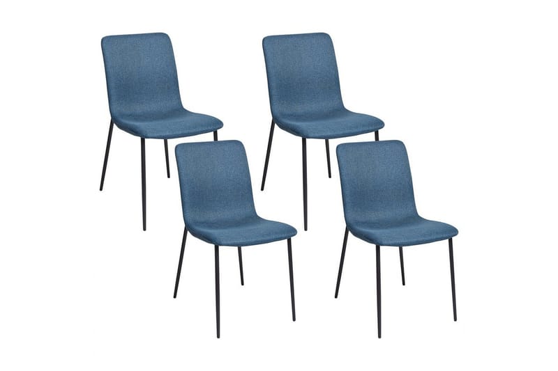 Set med 4 matstolar Glendive, Mörkblå, Svart