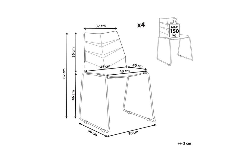 Set med 4 matstolar Hartley - Mörkgrå, Silver - Möbler - Stolar & fåtöljer - Matstol & köksstol