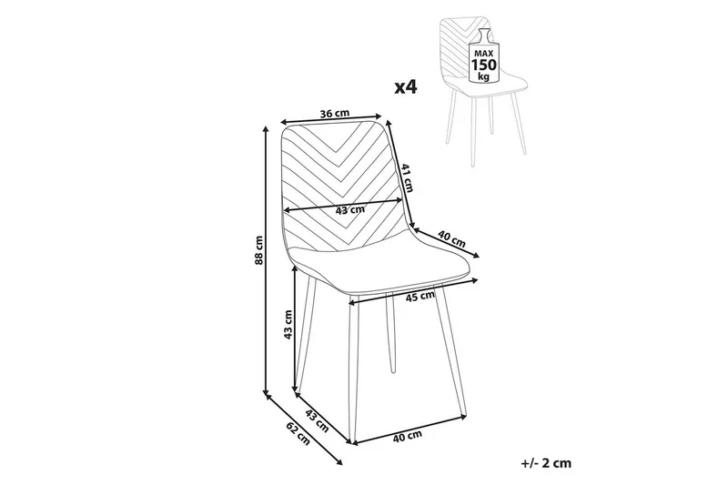 Set med 4 matstolar Havre - Svart - Möbler - Stolar & fåtöljer - Matstol & köksstol