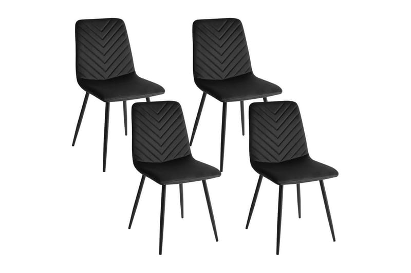 Set med 4 matstolar Havre, Svart
