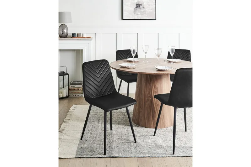 Set med 4 matstolar Havre - Svart - Möbler - Stolar & fåtöljer - Matstol & köksstol