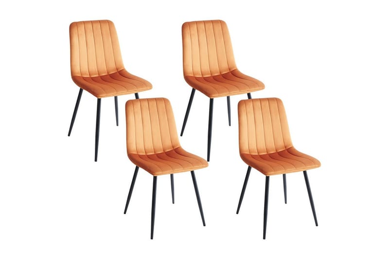 Set med 4 matstolar Kalispell, Orange, svart