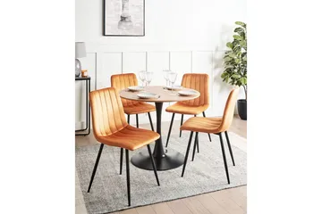 Set med 4 matstolar Kalispell - Orange, svart - Möbler - Stolar & fåtöljer - Matstol & köksstol