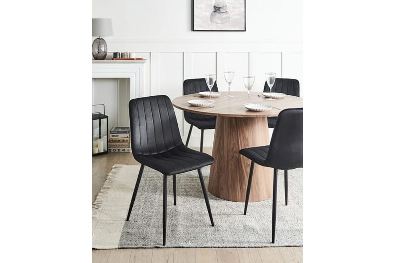 Set med 4 matstolar Kalispell - Svart - Möbler - Stolar & fåtöljer - Matstol & köksstol