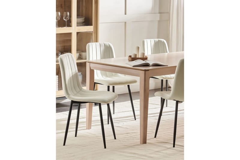 Set med 4 matstolar Kalispell - Vit, Svart - Möbler - Stolar & fåtöljer - Matstol & köksstol