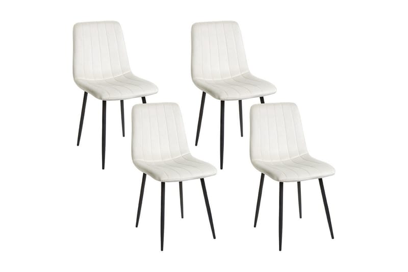 Set med 4 matstolar Kalispell - Vit, Svart - Möbler - Stolar & fåtöljer - Matstol & köksstol