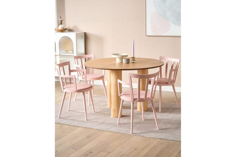 Set med 4 matstolar Morill - Rosa - Möbler - Stolar & fåtöljer - Matstol & köksstol