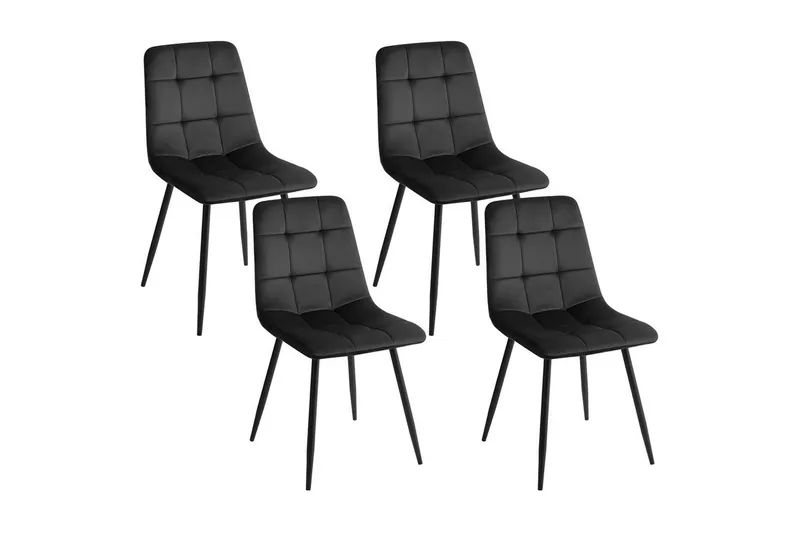 Set med 4 matstolar Powell, Svart