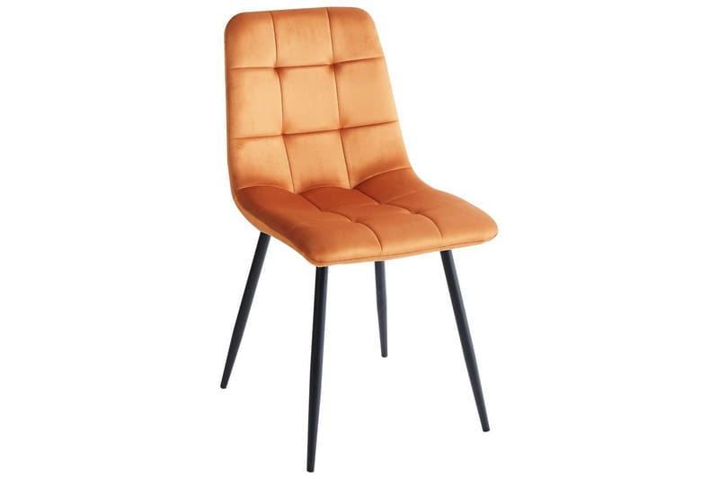 Set med 4 matstolar Powell - Orange, svart - Möbler - Stolar & fåtöljer - Matstol & köksstol