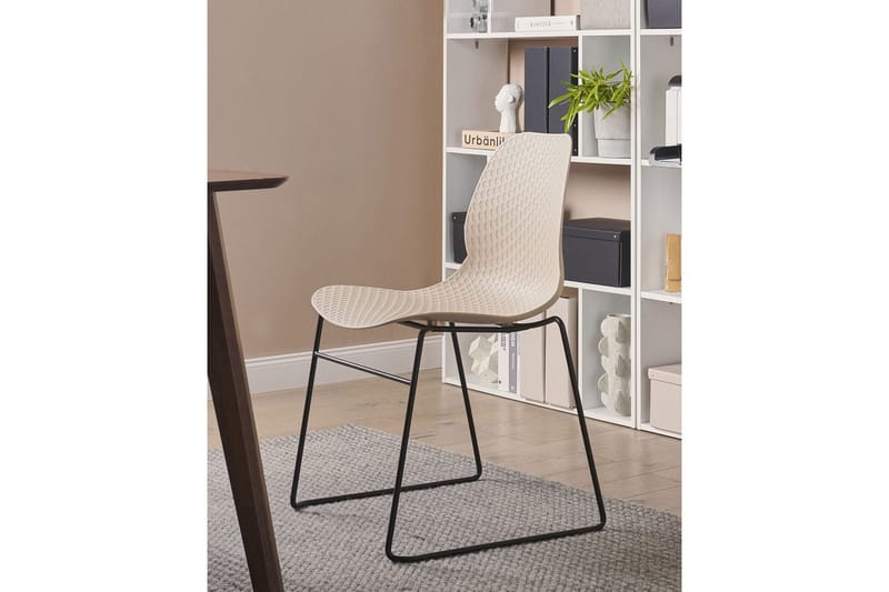 Set med 4 matstolar Panora - Beige, svart - Möbler - Stolar & fåtöljer - Matstol & köksstol
