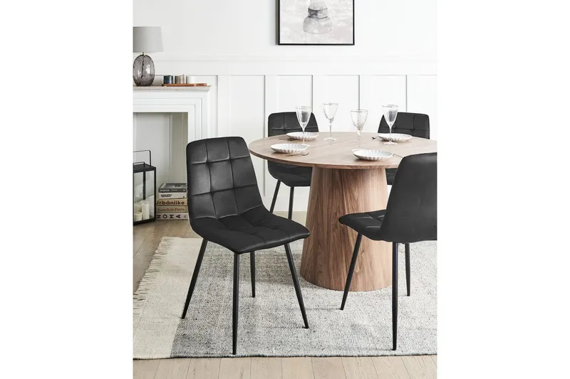 Set med 4 matstolar Powell - Svart - Möbler - Stolar & fåtöljer - Matstol & köksstol