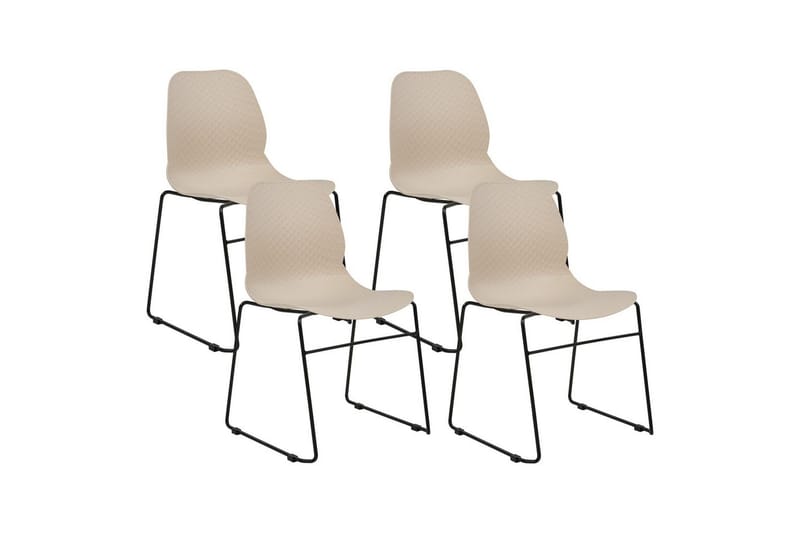 Set med 4 matstolar Panora, Beige, svart