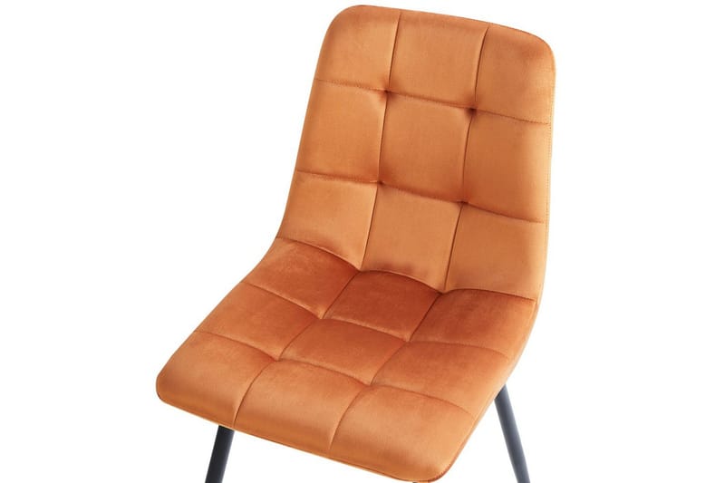 Set med 4 matstolar Powell - Orange, svart - Möbler - Stolar & fåtöljer - Matstol & köksstol