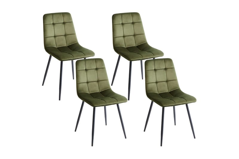 Set med 4 matstolar Powell - Grön, Svart - Möbler - Stolar & fåtöljer - Matstol & köksstol