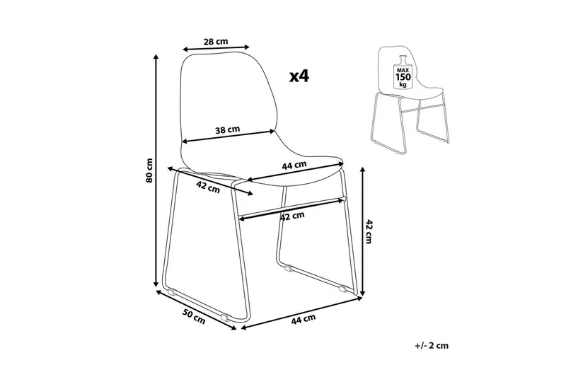 Set med 4 matstolar Panora - Beige, svart - Möbler - Stolar & fåtöljer - Matstol & köksstol