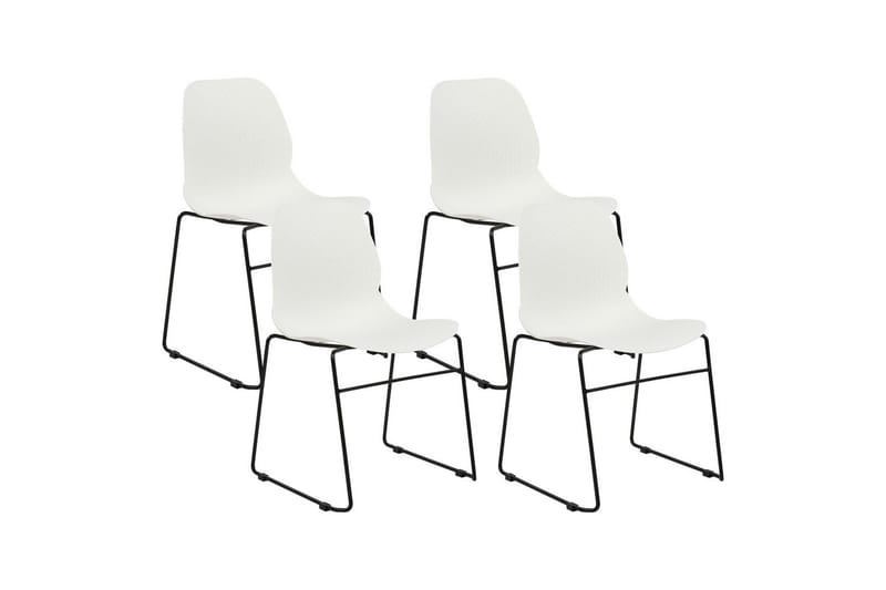 Set med 4 matstolar Panora, Vit, Svart