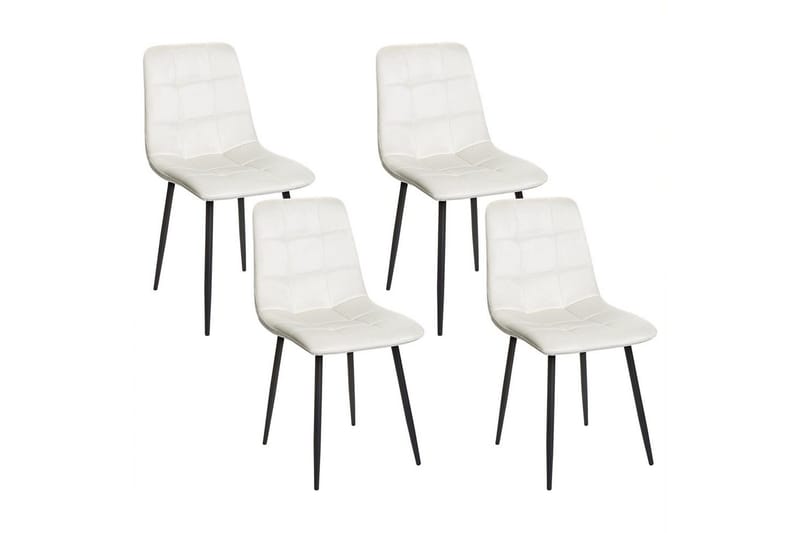 Set med 4 matstolar Powell, Vit, Svart
