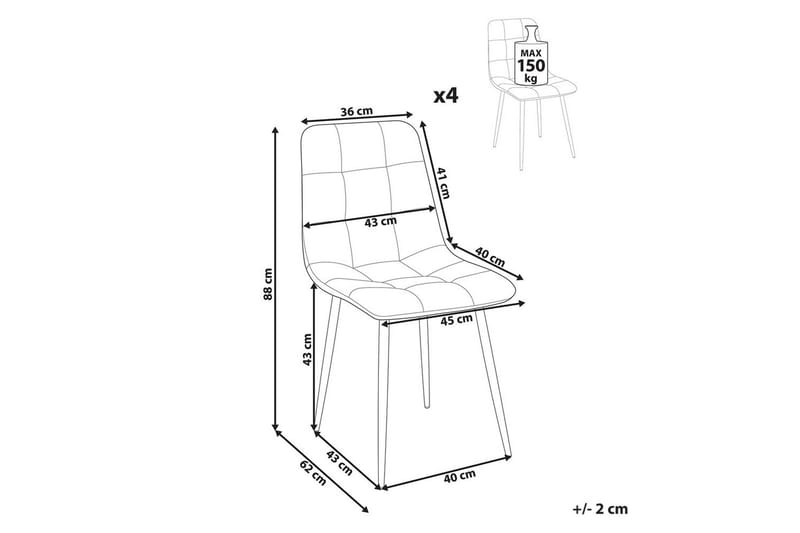 Set med 4 matstolar Powell - Svart - Möbler - Stolar & fåtöljer - Matstol & köksstol