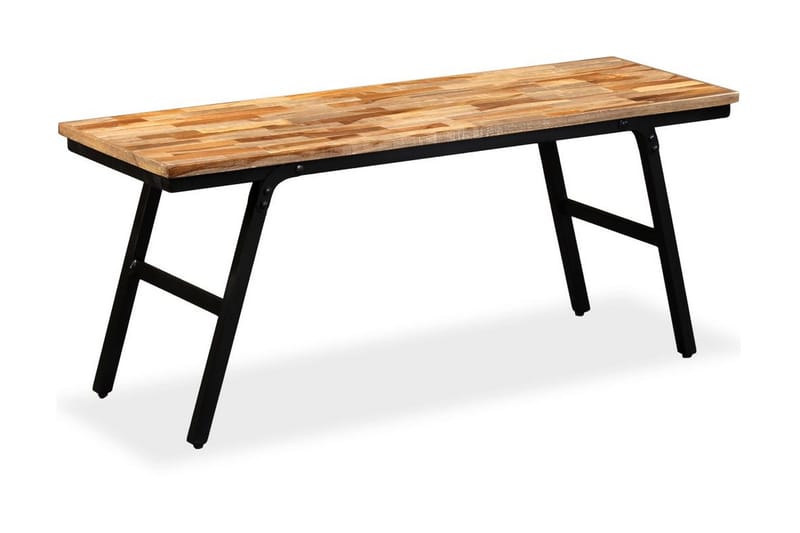 Bänk återvunnet teakträ och stål 110x35x45 cm - Brun - Möbler - Stolar & fåtöljer - Sittbänk - Hallbänk