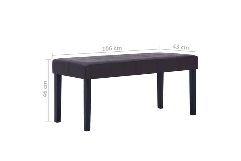 Bänk 106 cm konstläder brun - Brun - Möbler - Stolar & fåtöljer - Sittbänk - Hallbänk