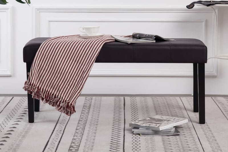 Bänk 106 cm konstläder brun - Brun - Möbler - Stolar & fåtöljer - Sittbänk - Hallbänk