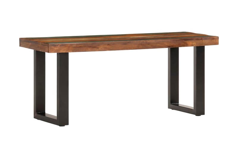 Bänk 110 cm massivt återvunnet trä och stål - Brun - Möbler - Stolar & fåtöljer - Sittbänk - Hallbänk