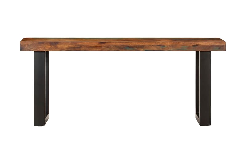 Bänk 110 cm massivt återvunnet trä och stål - Brun - Möbler - Stolar & fåtöljer - Sittbänk - Hallbänk